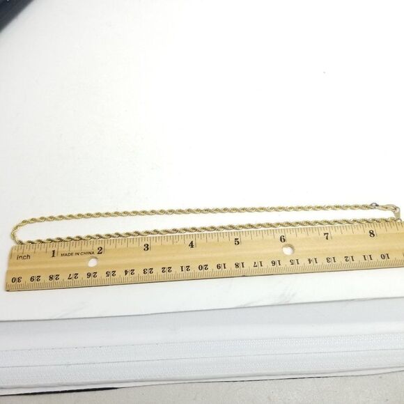 Vintage Gold Tone Rope Twist Chain Necklace, Nice Length, add Pendant, Estate - Picture 3 of 4